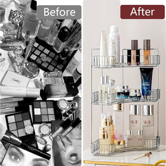 Corner Bathroom Counter Organizer Bathroom Countertop Shelf - Picture 2 of 6